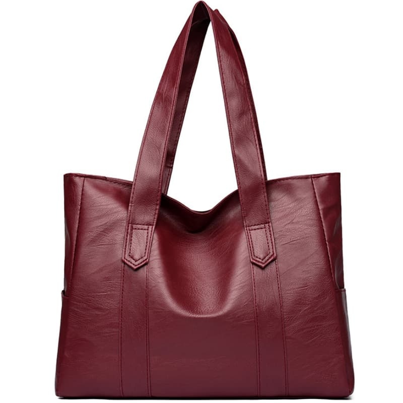 Simple New PU Soft Leather Trendy Zipper Tote Bag, Large Capacity Shoulder Bag