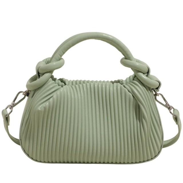 Niche And Personalized Pleated Striped Small Handbag For Women, Stylish, Versatile Bucket Bag