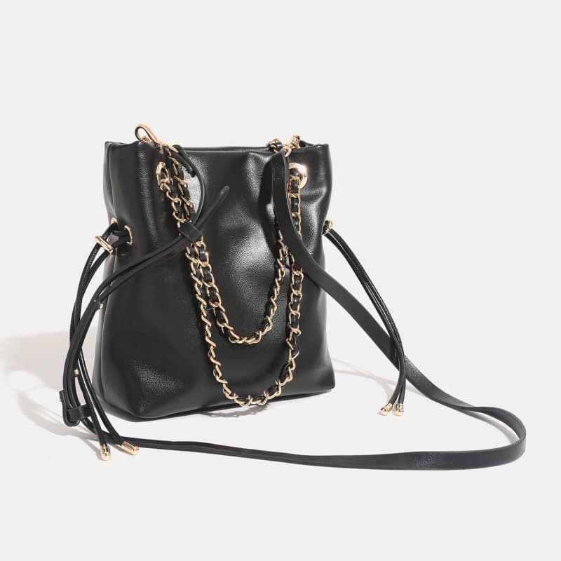 Women's Chain Drawstring Crossbody Bag, Shoulder Bag, Commuter Handbag
