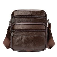 Men's Genuine Leather Bag, Grain Cowhide Shoulder & Crossbody Bag