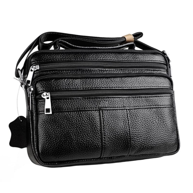 Men's Crossbody Bag, Genuine Leather Handbag, Shoulder Bag, Multi-Functional Briefcase
