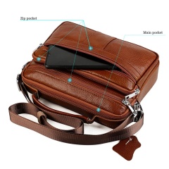 Men's Crossbody Bag, Genuine Leather Handbag, Shoulder Bag, Multi-Functional Briefcase