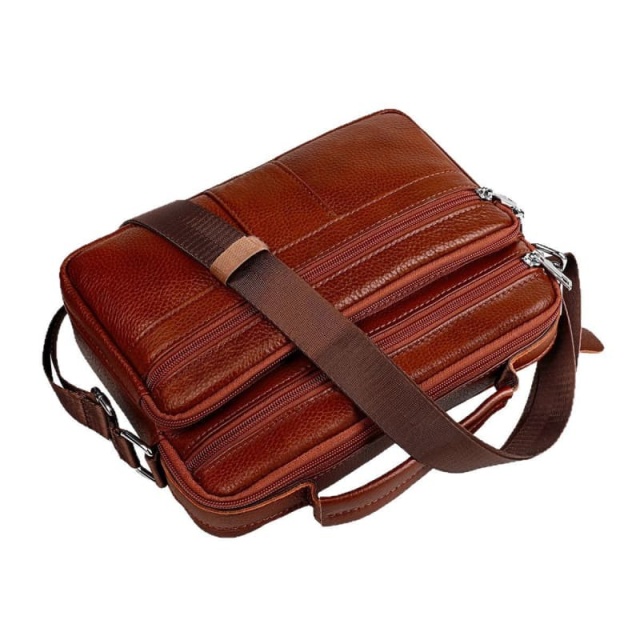 Men's Crossbody Bag, Genuine Leather Handbag, Shoulder Bag, Multi-Functional Briefcase