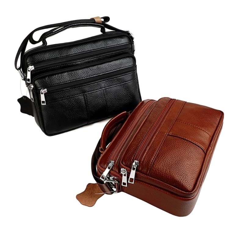 Men's Crossbody Bag, Genuine Leather Handbag, Shoulder Bag, Multi-Functional Briefcase