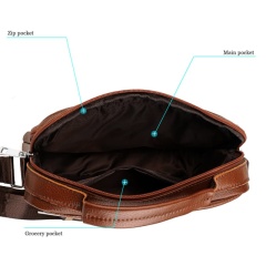 Men's Crossbody Bag, Genuine Leather Handbag, Shoulder Bag, Multi-Functional Briefcase