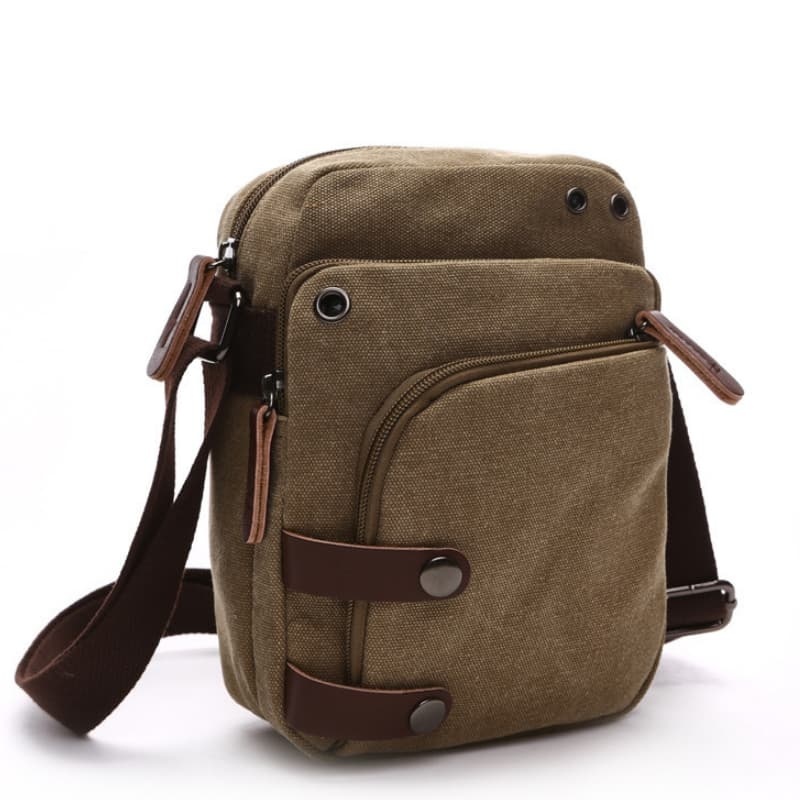 Canvas Crossbody Bag With Multiple Compartments, Portable Travel Bag, Shoulder Bag