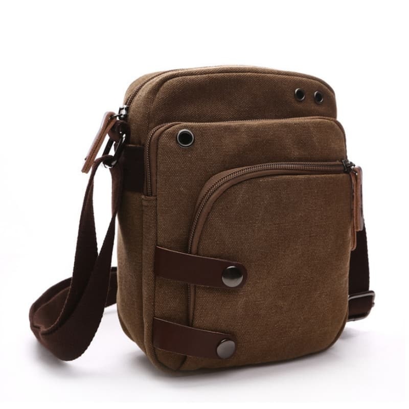 Canvas Crossbody Bag With Multiple Compartments, Portable Travel Bag, Shoulder Bag