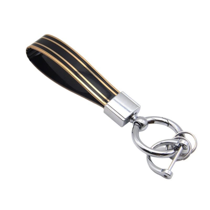 Metal Keychain Zinc Alloy Key Ring Pendant With Gold-Edged Key Chain