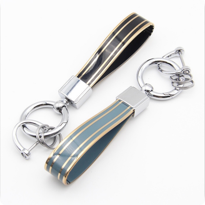 Metal Keychain Zinc Alloy Key Ring Pendant With Gold-Edged Key Chain