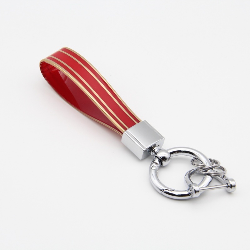 Metal Keychain Zinc Alloy Key Ring Pendant With Gold-Edged Key Chain