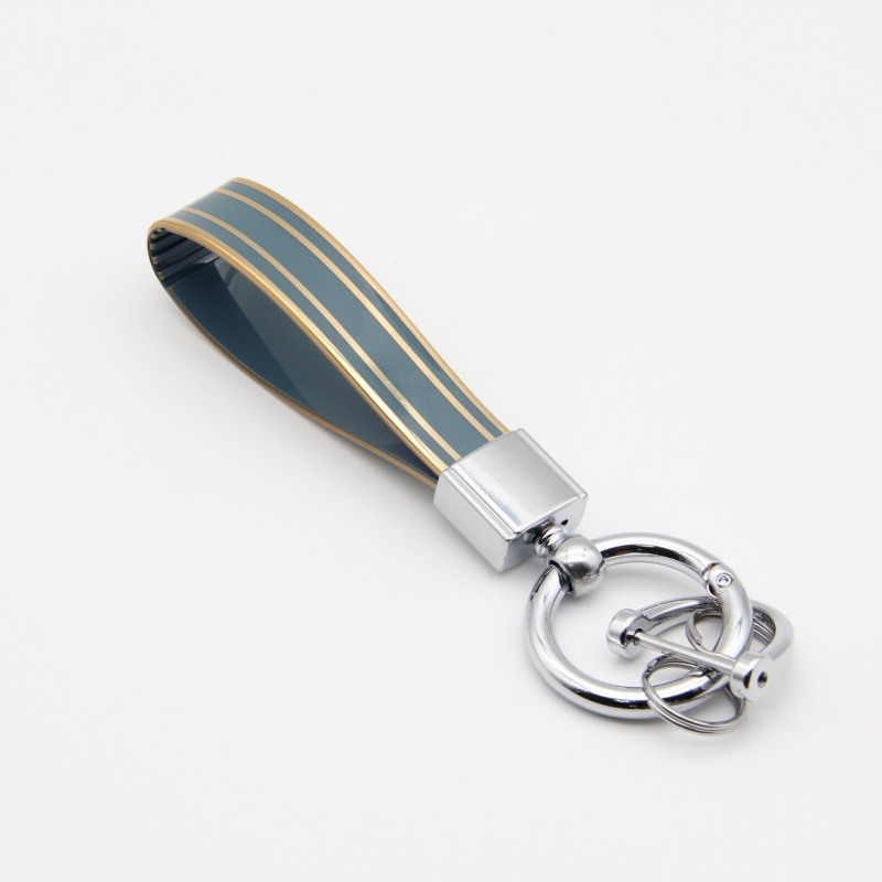 Metal Keychain Zinc Alloy Key Ring Pendant With Gold-Edged Key Chain