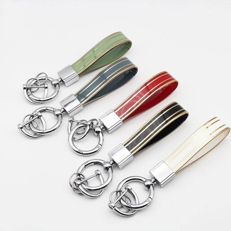 Metal Keychain Zinc Alloy Key Ring Pendant With Gold-Edged Key Chain