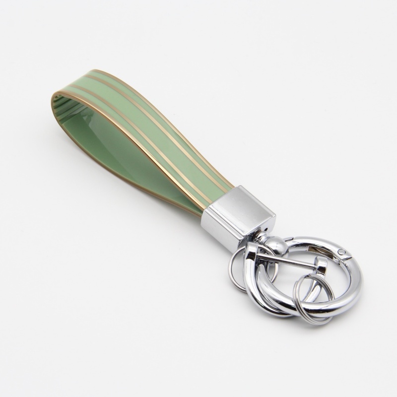 Metal Keychain Zinc Alloy Key Ring Pendant With Gold-Edged Key Chain