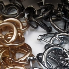 Light Luxury Metal & Leather Keychain / Key Ring — Spring-Ring Pendant Accessory