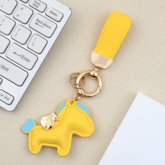 Cute Cartoon Car Keychain With Exquisite Pony Pendant Key Ring