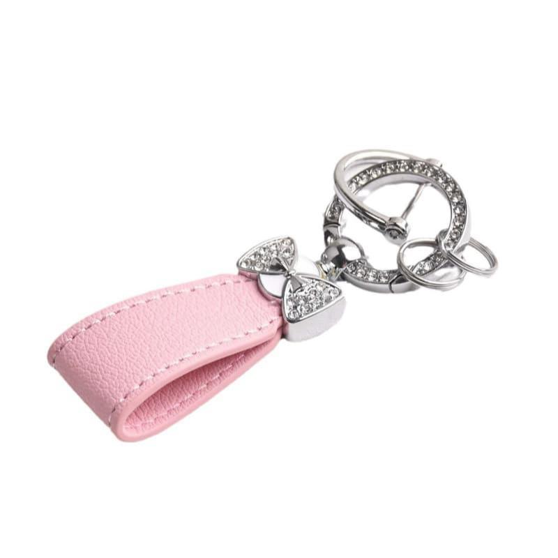 Rhinestone-Encrusted Bow Hand Rope Keychain Pendant For Women's Bag Decoration