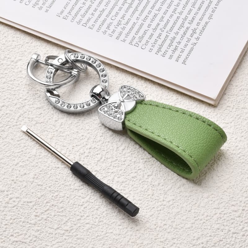 Rhinestone-Encrusted Bow Hand Rope Keychain Pendant For Women's Bag Decoration