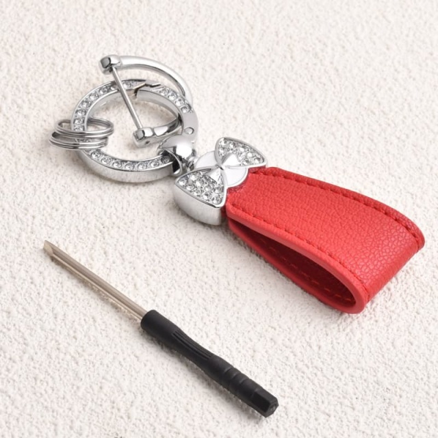 Rhinestone-Encrusted Bow Hand Rope Keychain Pendant For Women's Bag Decoration