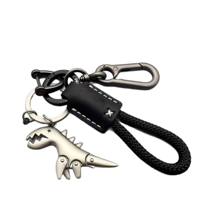 Cute Cartoon Dinosaur Cowhide Keychain, Exquisite Car Key Chain