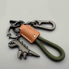 Cute Cartoon Dinosaur Cowhide Keychain, Exquisite Car Key Chain
