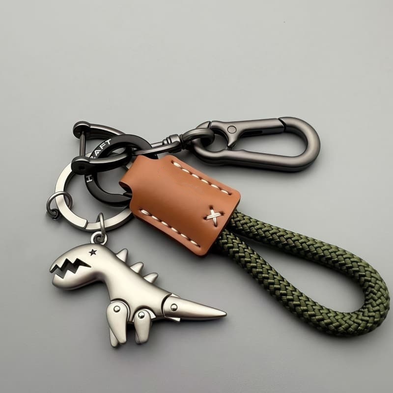 Cute Cartoon Dinosaur Cowhide Keychain, Exquisite Car Key Chain