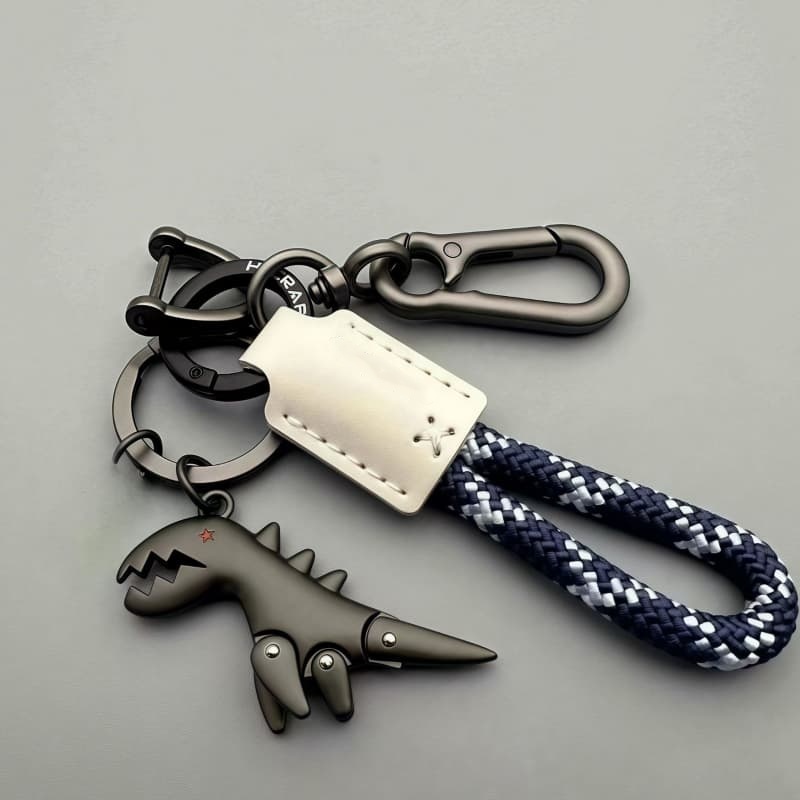 Cute Cartoon Dinosaur Cowhide Keychain, Exquisite Car Key Chain