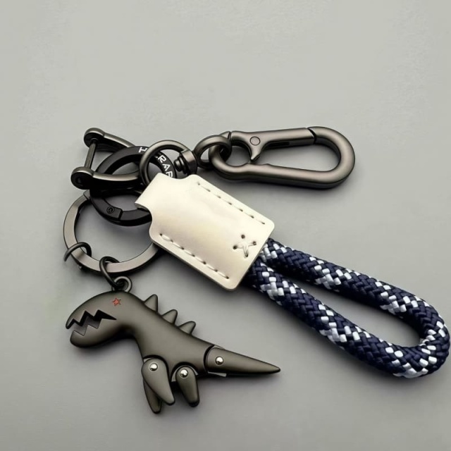Cute Cartoon Dinosaur Cowhide Keychain, Exquisite Car Key Chain