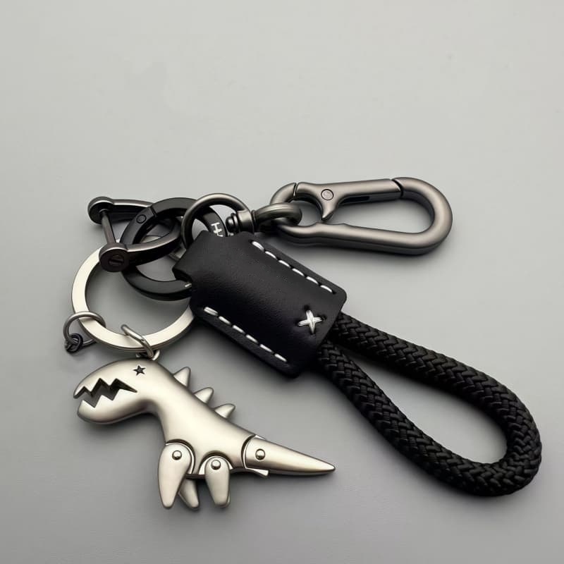 Cute Cartoon Dinosaur Cowhide Keychain, Exquisite Car Key Chain