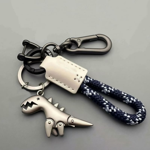 Cute Cartoon Dinosaur Cowhide Keychain, Exquisite Car Key Chain