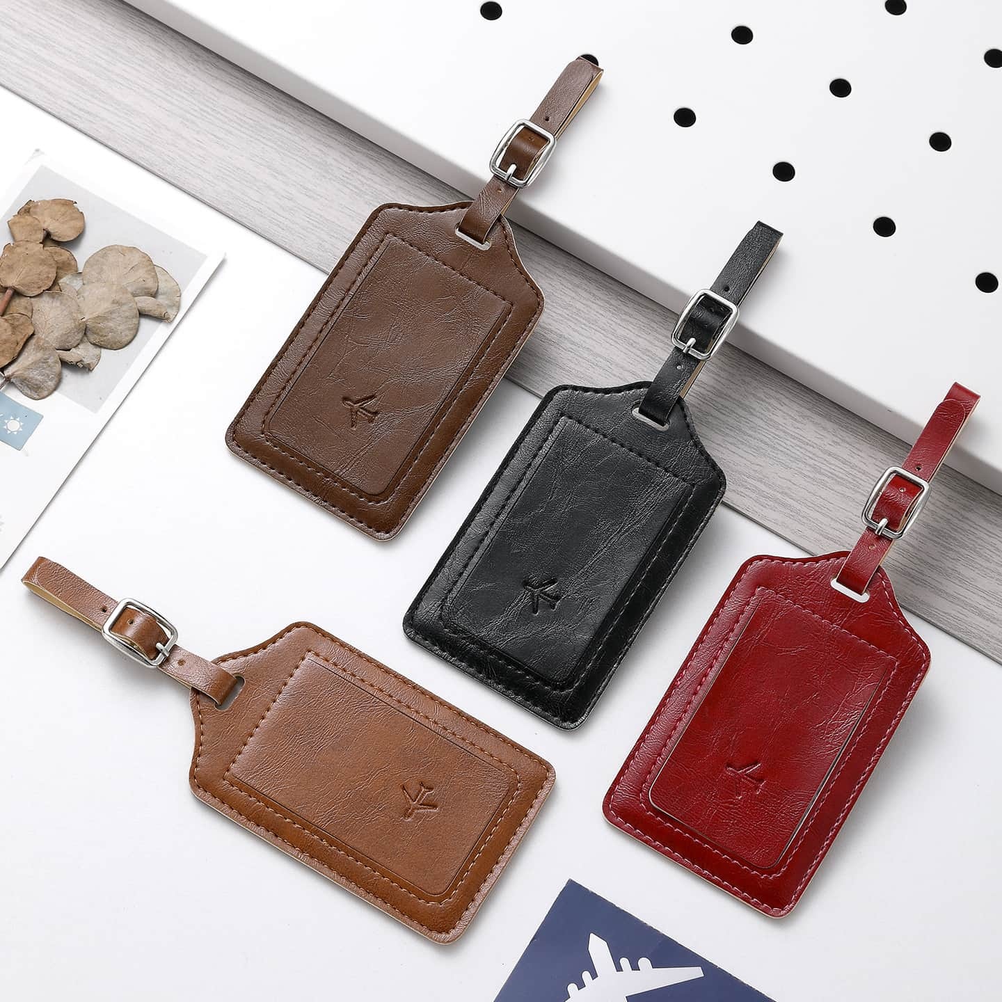 Thickened PU Leather Soft Boarding Pass Luggage Tag