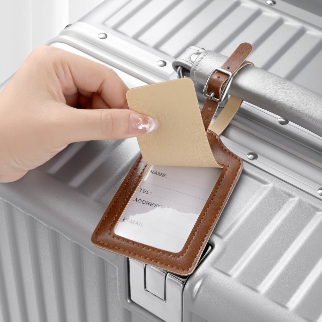 Thickened PU Leather Soft Boarding Pass Luggage Tag
