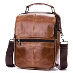 Genuine Leather Men's Shoulder Bag Crossbody Bag, Top-layer Cowhide Men's Handbag