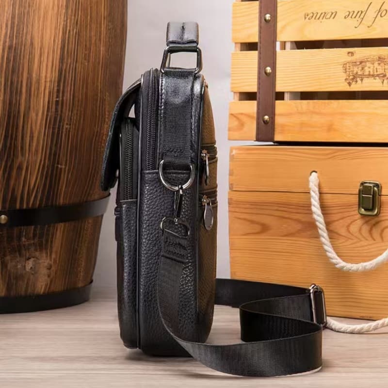 Genuine Leather Men's Shoulder Bag Crossbody Bag, Top-layer Cowhide Men's Handbag