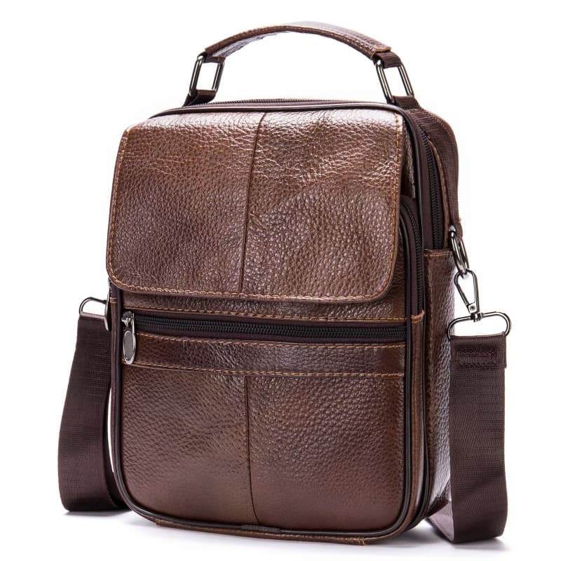 Genuine Leather Men's Shoulder Bag Crossbody Bag, Top-layer Cowhide Men's Handbag