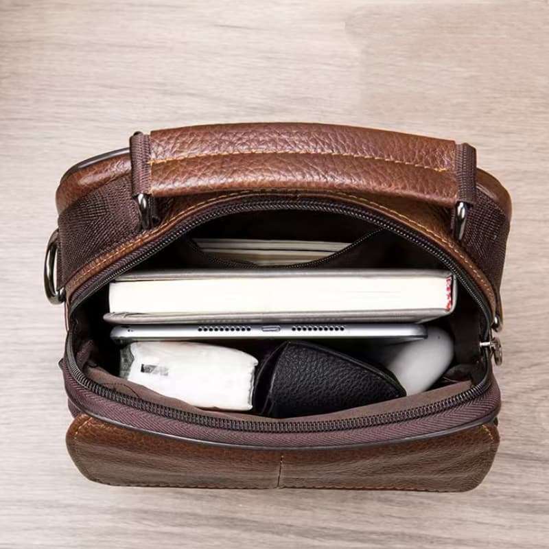 Genuine Leather Men's Shoulder Bag Crossbody Bag, Top-layer Cowhide Men's Handbag
