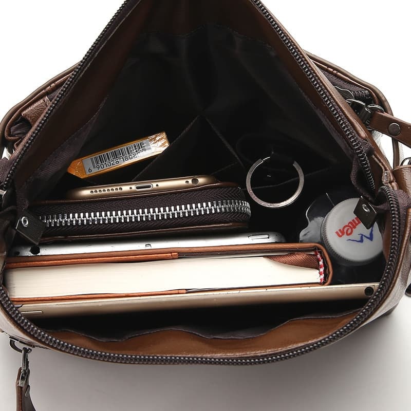 Men's Shoulder Bag, Crossbody Bag, Business Soft Leather Messenger Bag For Men