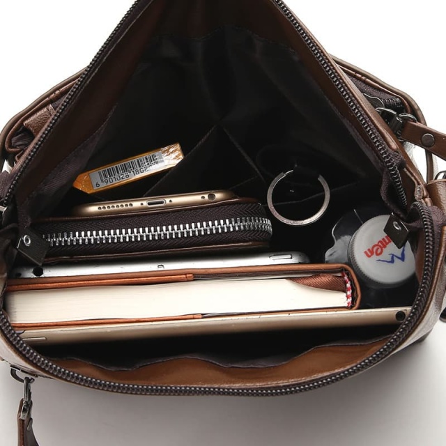 Men's Shoulder Bag, Crossbody Bag, Business Soft Leather Messenger Bag For Men
