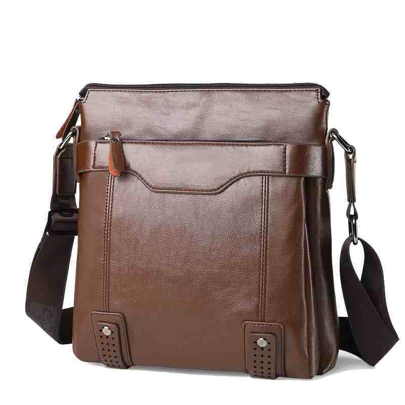Men's Shoulder Bag, Crossbody Bag, Business Soft Leather Messenger Bag For Men