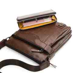 Men's Shoulder Bag, Crossbody Bag, Business Soft Leather Messenger Bag For Men