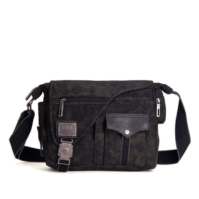 Large-Capacity Shoulder Bag, Canvas Crossbody Bag, Men's Casual Bag, Retro Canvas Bag