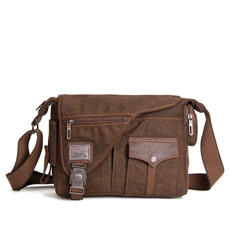 Large-Capacity Shoulder Bag, Canvas Crossbody Bag, Men's Casual Bag, Retro Canvas Bag