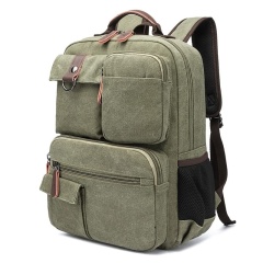 Wear-Resistant Canvas Backpack, Commuter Laptop Bag, Hiking Bag, Multi-Pocket Portable Washed Canvas Bag