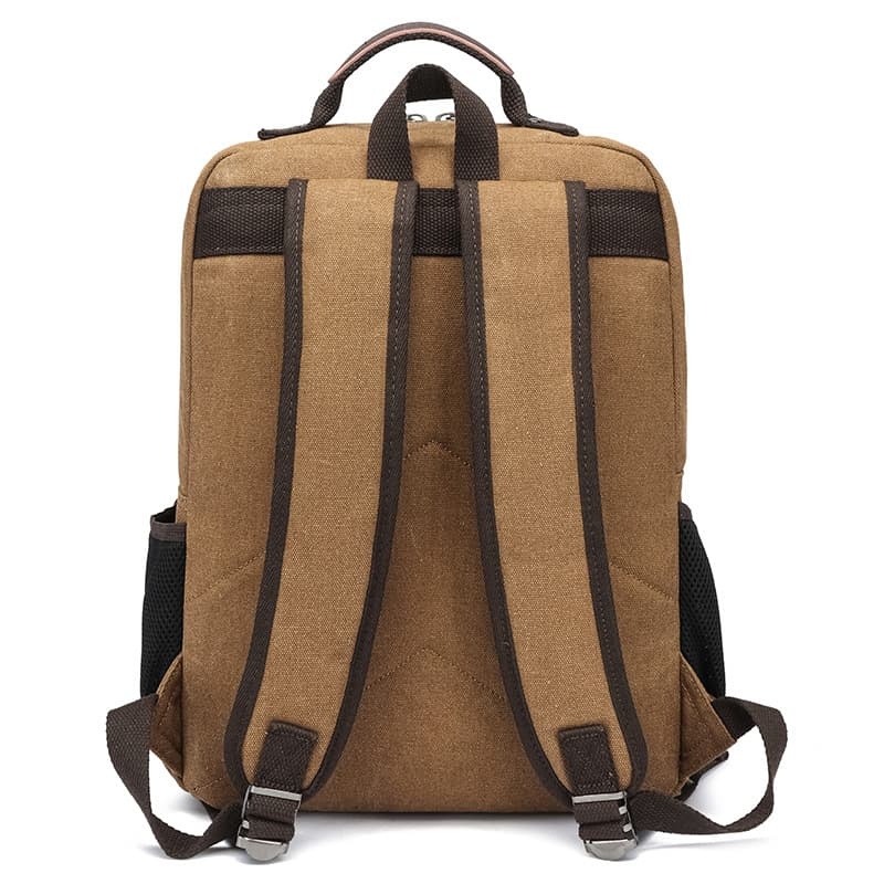 Wear-Resistant Canvas Backpack, Commuter Laptop Bag, Hiking Bag, Multi-Pocket Portable Washed Canvas Bag