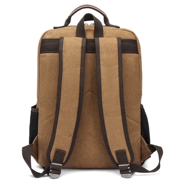 Wear-Resistant Canvas Backpack, Commuter Laptop Bag, Hiking Bag, Multi-Pocket Portable Washed Canvas Bag