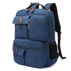 Wear-Resistant Canvas Backpack, Commuter Laptop Bag, Hiking Bag, Multi-Pocket Portable Washed Canvas Bag