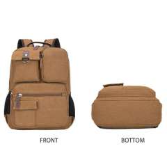 Wear-Resistant Canvas Backpack, Commuter Laptop Bag, Hiking Bag, Multi-Pocket Portable Washed Canvas Bag