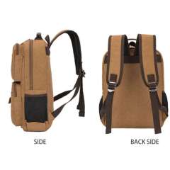 Wear-Resistant Canvas Backpack, Commuter Laptop Bag, Hiking Bag, Multi-Pocket Portable Washed Canvas Bag