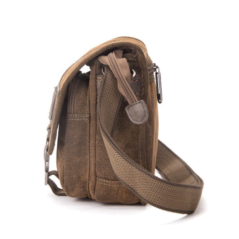 Men's Casual Canvas Shoulder Crossbody Bag, Versatile Retro Canvas Bag