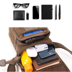 Men's Casual Canvas Shoulder Crossbody Bag, Versatile Retro Canvas Bag