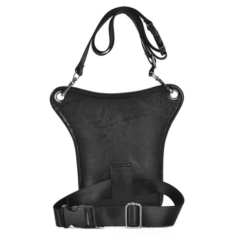 Men's Leather Crossbody Bag Multi-pocket Multifunctional Small Pouch Waist Bag Motorcycle Tool Bag